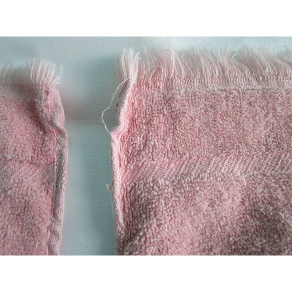 Vintage Five Pc Bathworks Pink Towel Lace Accents GUC USA Made